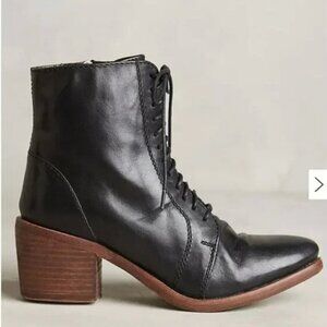 Kelsi Dagger ANTHROPOLOGIE Black Leather Boots, Size 6.5